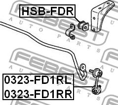 Febest 0323-FD1RR - Tanko, kallistuksenvaimennin inparts.fi