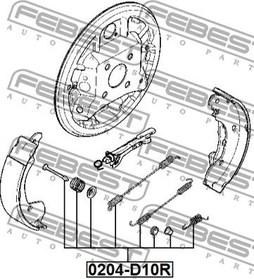 Febest 0204-D10R-KIT - Tarvikesarja, seisontajarru inparts.fi