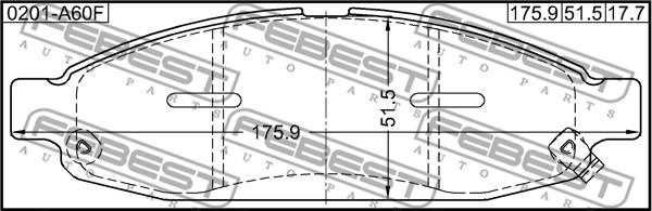 Febest 0201-A60F - Jarrupala, levyjarru inparts.fi