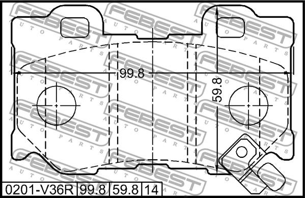 Febest 0201-V36R - Jarrupala, levyjarru inparts.fi