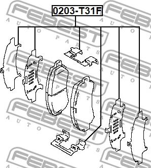 Febest 0203-T31F - Tarvikesarja, jarrupala inparts.fi