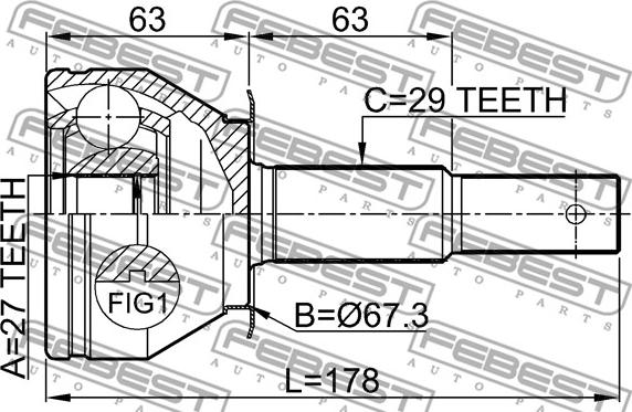 Febest 0210-R51MT - Nivelsarja, vetoakseli inparts.fi