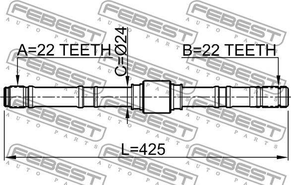 Febest 0212-P10LH - Vetoakseli inparts.fi