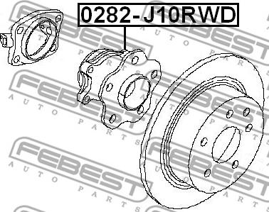 Febest 0282-J10RWD - Pyörän napa inparts.fi