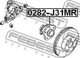 Febest 0282-J31MR - Pyörän napa inparts.fi