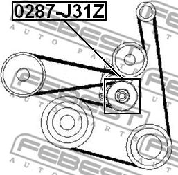 Febest 0287-J31Z - Ohjainrulla, moniurahihna inparts.fi