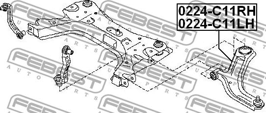 Febest 0224-C11RH - Tukivarsi, pyöräntuenta inparts.fi