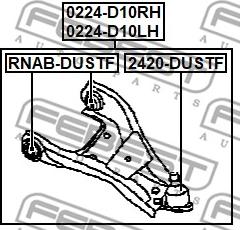 Febest 0224-D10RH - Tukivarsi, pyöräntuenta inparts.fi