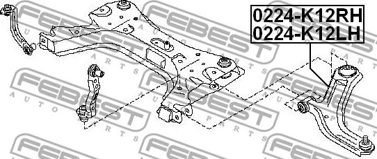 Febest 0224-K12LH - Tukivarsi, pyöräntuenta inparts.fi