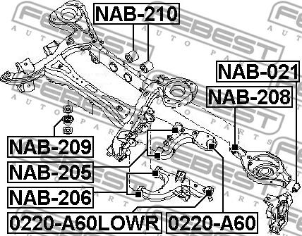 Febest 0220-A60LOWR - Pallonivel inparts.fi