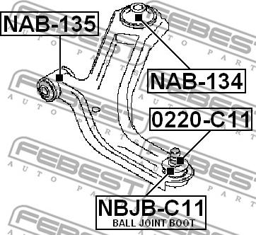 Febest NBJB-C11 - Korjaussarja, alapallo- / pallonivel inparts.fi