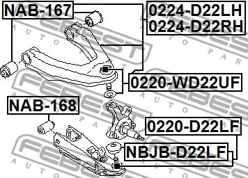 Febest 0220-D22LF - Pallonivel inparts.fi