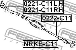 Febest 0221-C11LH - Raidetangon pää inparts.fi