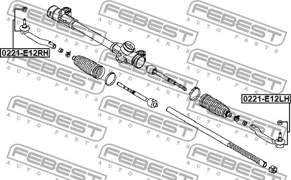 Febest 0221-E12LH - Raidetangon pää inparts.fi