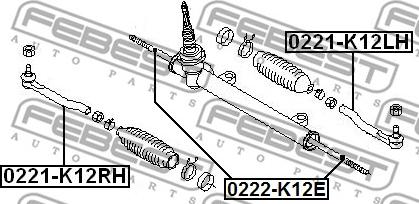 Febest 0221-K12RH - Raidetangon pää inparts.fi