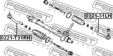 Febest 0221-T31RH - Raidetangon pää inparts.fi