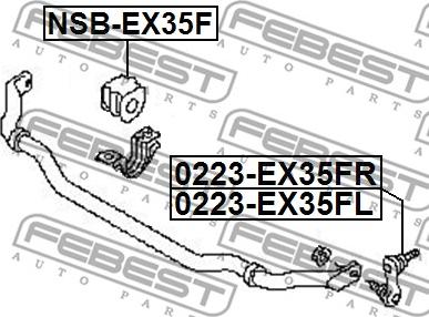 Febest 0223-EX35FL - Tanko, kallistuksenvaimennin inparts.fi