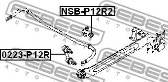 Febest 0223-P12R - Tanko, kallistuksenvaimennin inparts.fi