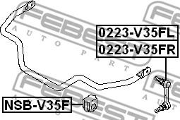 Febest 0223-V35FR - Tanko, kallistuksenvaimennin inparts.fi