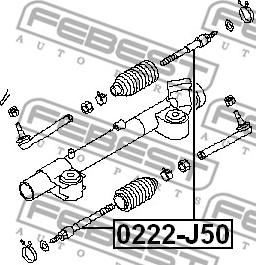 Febest 0222-J50 - Raidetangon pää, suora inparts.fi