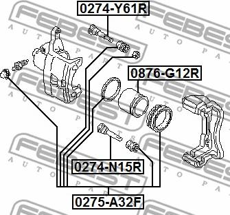 Febest 0274-N15R - Ohjaustappi, jarrusatula inparts.fi