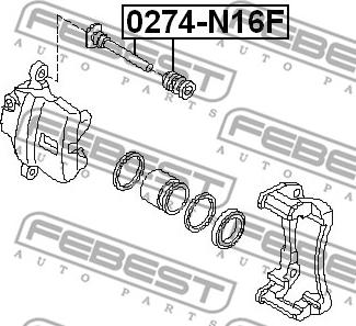 Febest 0274-N16F - Ohjaustappi, jarrusatula inparts.fi