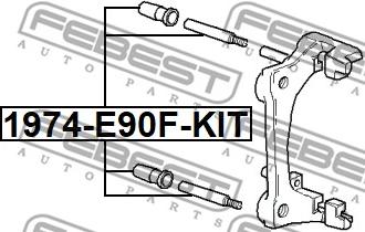 Febest 1974-E90F-KIT - Ohjaustappi, jarrusatula inparts.fi