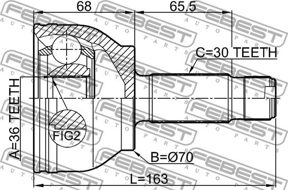 Febest 1610-W639R - Nivelsarja, vetoakseli inparts.fi