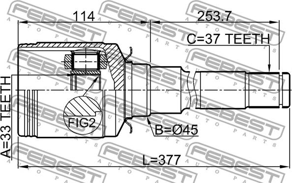 Febest 1611-251RH - Nivelsarja, vetoakseli inparts.fi