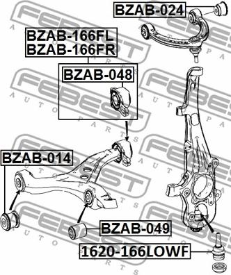 Febest 1620-166LOWF - Pallonivel inparts.fi