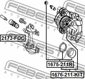 Febest 1675-211R - Korjaussarja, jarrusatula inparts.fi