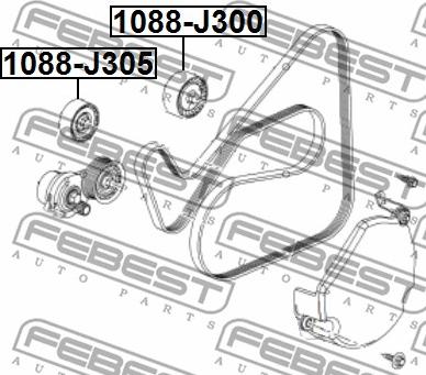 Febest 1088-J300 - Ohjainrulla, moniurahihna inparts.fi