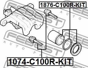 Febest 1876-C100R-KIT - Korjaussarja, jarrusatula inparts.fi