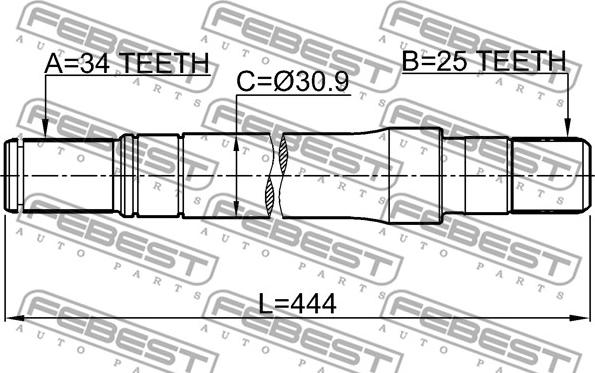 Febest 1812-A17DTRH - Vetoakseli inparts.fi