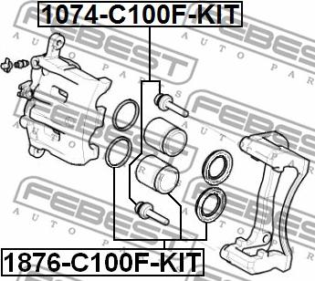 Febest 1876-C100F-KIT - Korjaussarja, jarrusatula inparts.fi