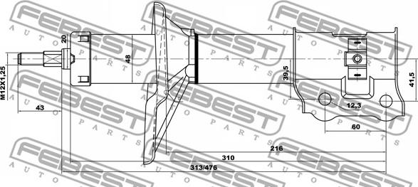 Febest 12666695FR - Iskunvaimennin inparts.fi