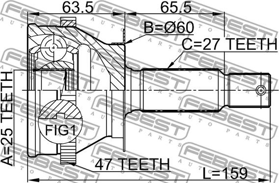 Febest 1210-011A47 - Nivelsarja, vetoakseli inparts.fi