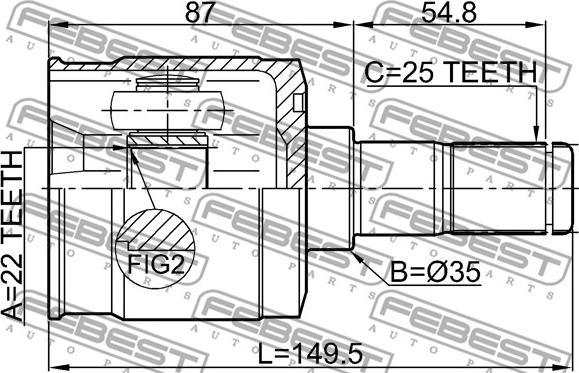 Febest 1211-CM10R - Nivelsarja, vetoakseli inparts.fi