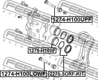 Febest 1274-H100UPF - Ohjaustappi, jarrusatula inparts.fi