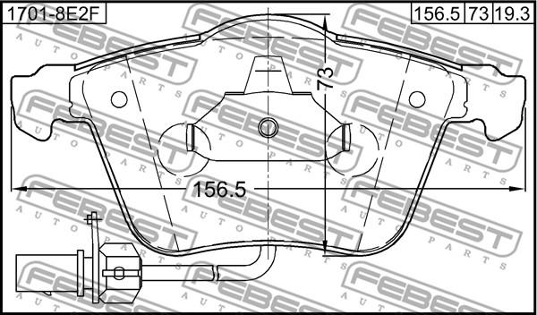 Febest 1701-8E2F - Jarrupala, levyjarru inparts.fi