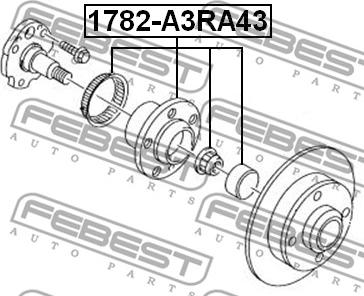 Febest 1782-A3RA43 - Pyörän napa inparts.fi