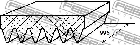 Febest 88128-6L995 - Moniurahihna inparts.fi