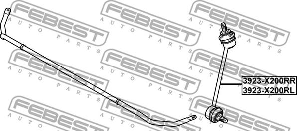 Febest 3923-X200RR - Tanko, kallistuksenvaimennin inparts.fi