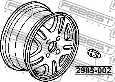 Febest 2985-002 - Pyörän mutteri inparts.fi