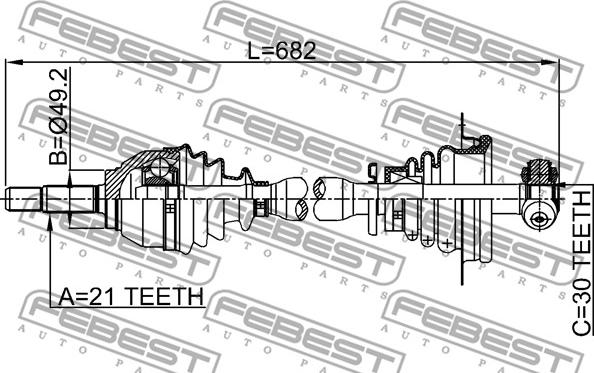 Febest 2414-LOGLH - Vetoakseli inparts.fi