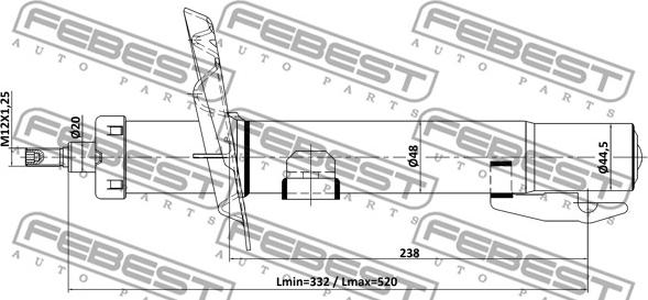 Febest 24110-008F - Iskunvaimennin inparts.fi