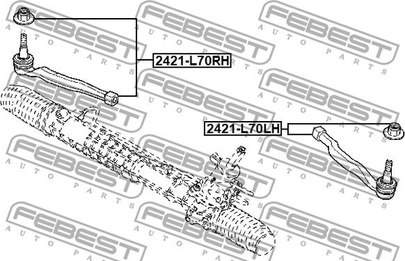 Febest 2421-L70RH - Raidetangon pää inparts.fi