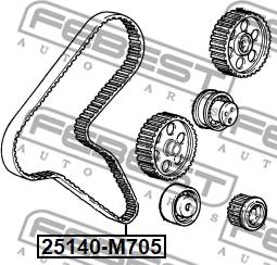 Febest 25140-M705 - Hammashihnat inparts.fi