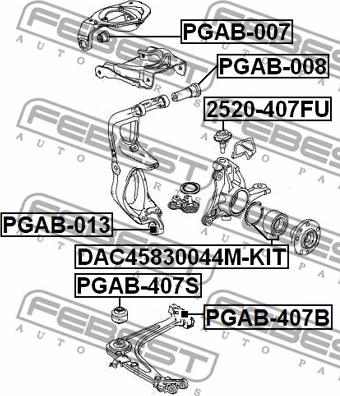 Febest PGAB-407S - Tukivarren hela inparts.fi