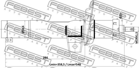 Febest 26110-001F - Iskunvaimennin inparts.fi